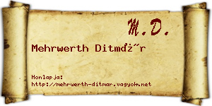 Mehrwerth Ditmár névjegykártya